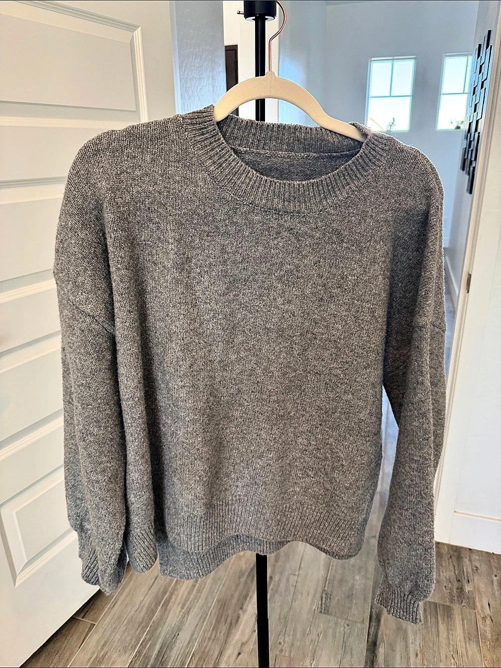 Crewneck Sweater in Gray Like New